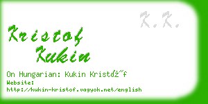 kristof kukin business card